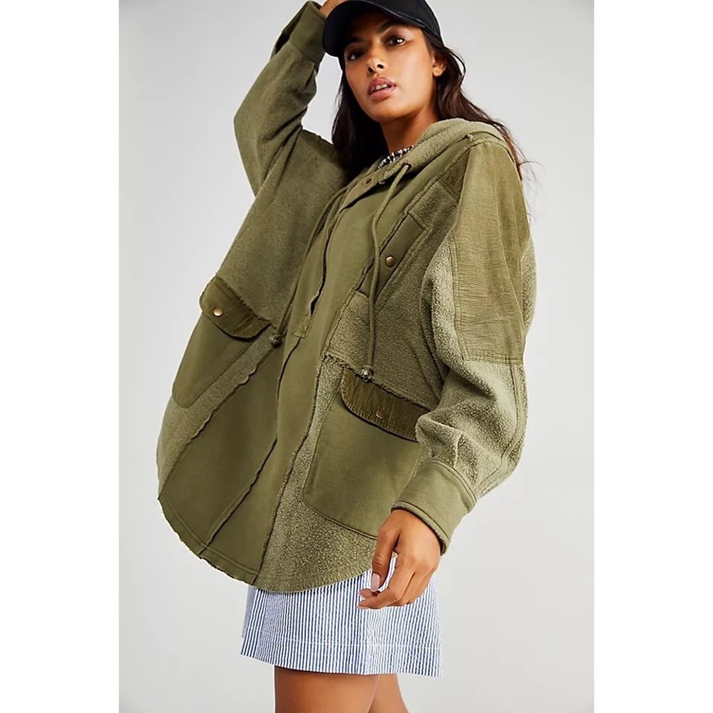 Free People RARE We The Free Harper Oversized Pullover Hooded Sweatshirt XL